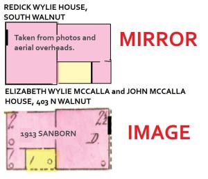Image showing that Redick Wylie and sister Elizabeth homes were mirror images of one another. 